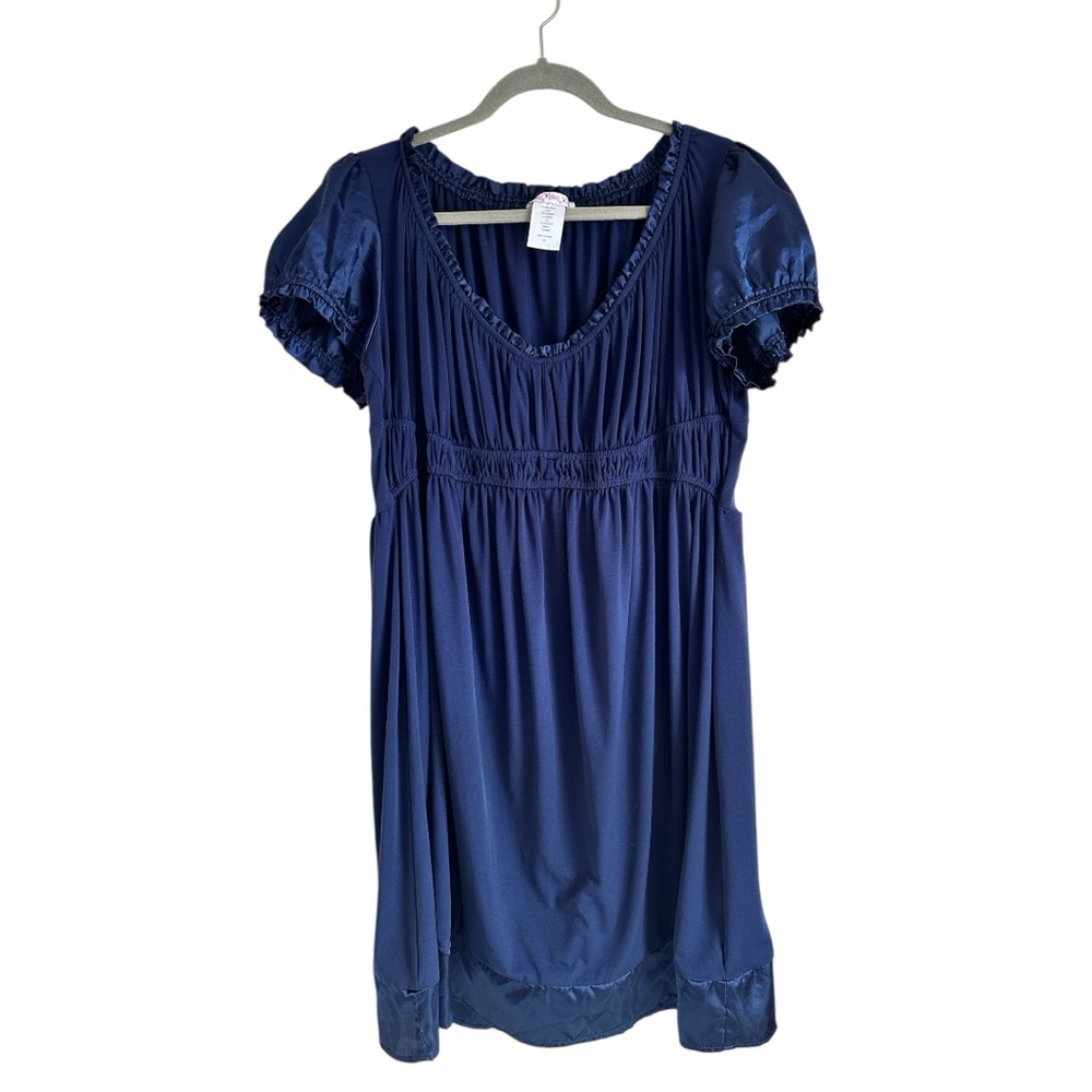 Wishes, Wishes,Wishes Navy Blue Puff Sleeve Peasant Dress sz 2X